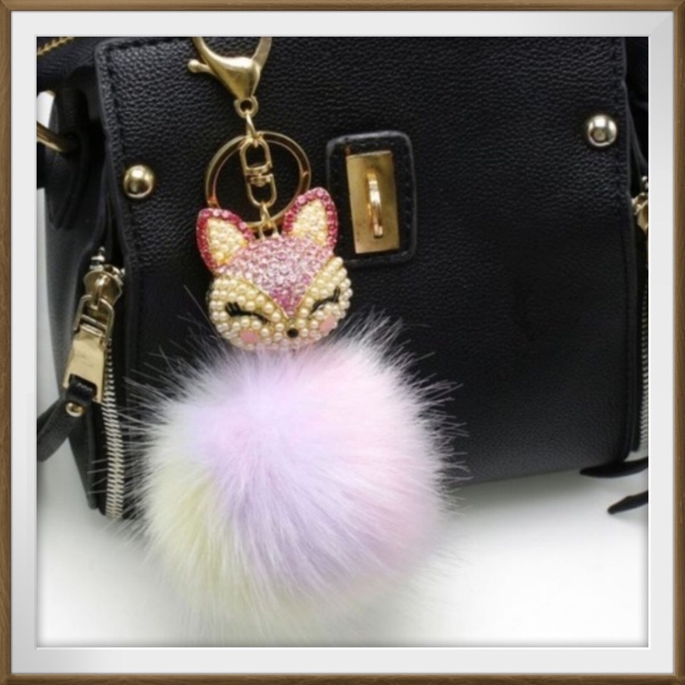 Rainbow Fox Pom